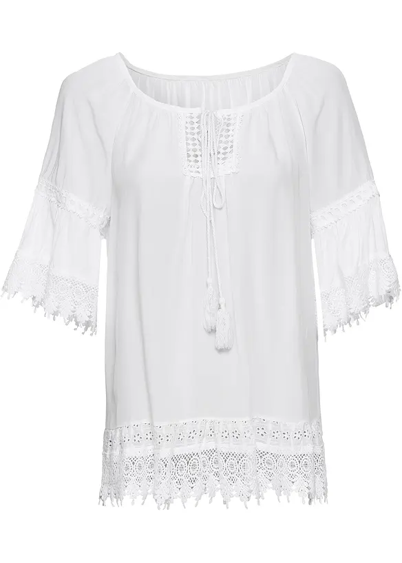 Tunique à dentelle en viscose douce, bonprix