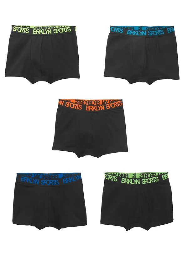 Lot de 5 boxers coton, bonprix