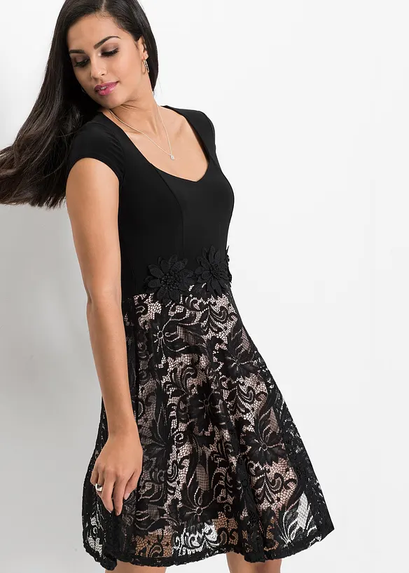 Minikleid mit Spitze, bonprix