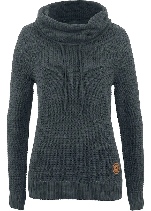 Pull à col roulé avec cordons, bonprix