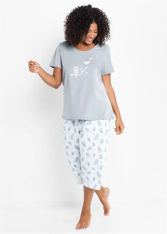 Capri Pyjama mit kurzen &Auml;rmeln, bonprix