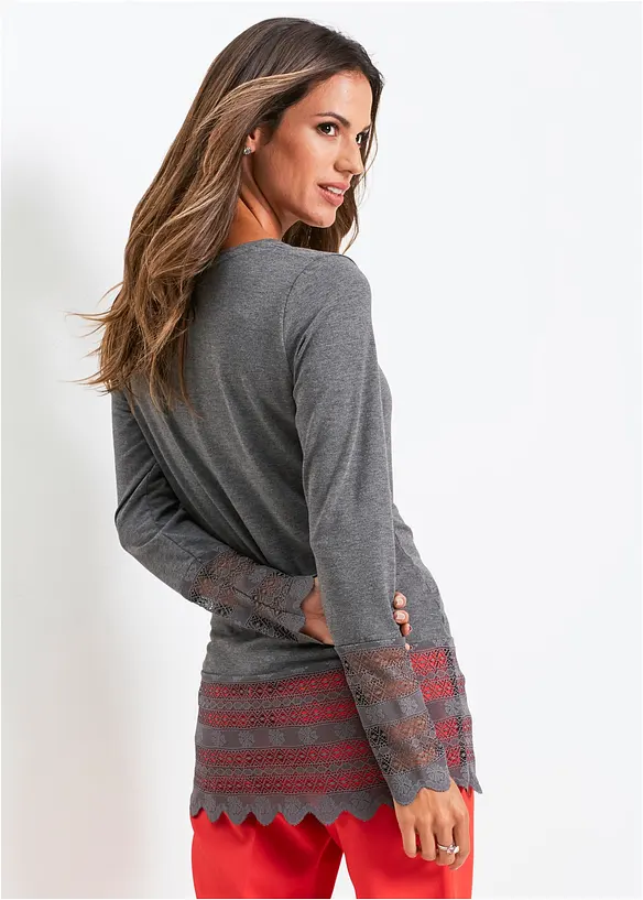 Longshirt mit Spitze, bonprix