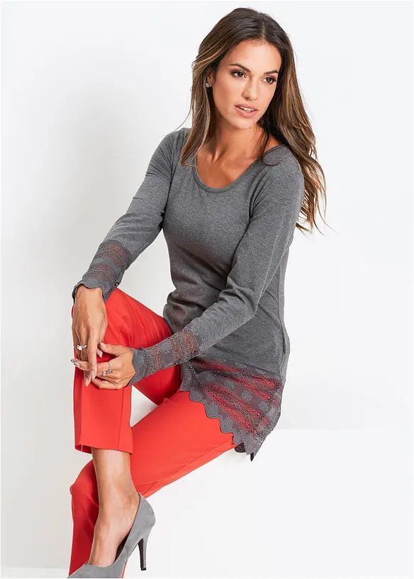 Longshirt mit Spitze, bonprix