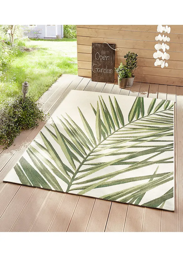 Tapis grand motif palmier, intérieur et extérieur, bonprix