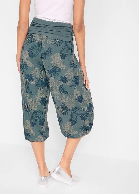 Pantalon 3/4 fluide en viscose extensible, bonprix