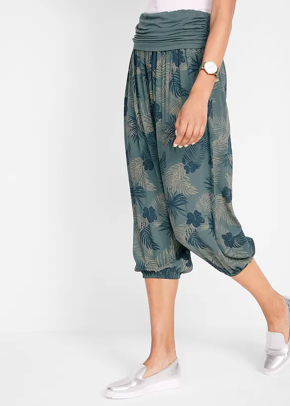 Pantalon 3/4 fluide en viscose extensible, bonprix