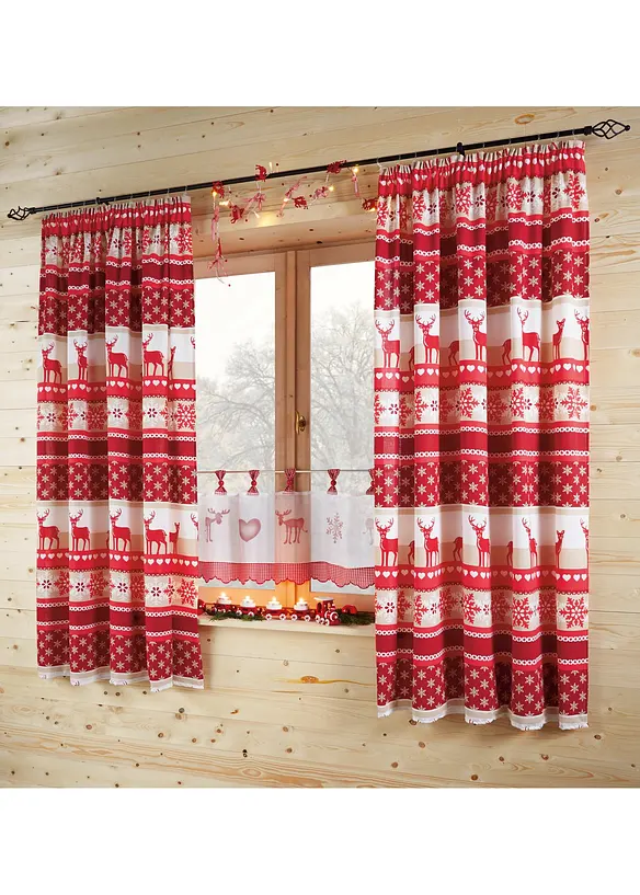 Vorhang mit Elch Druck(1er Pack), bonprix