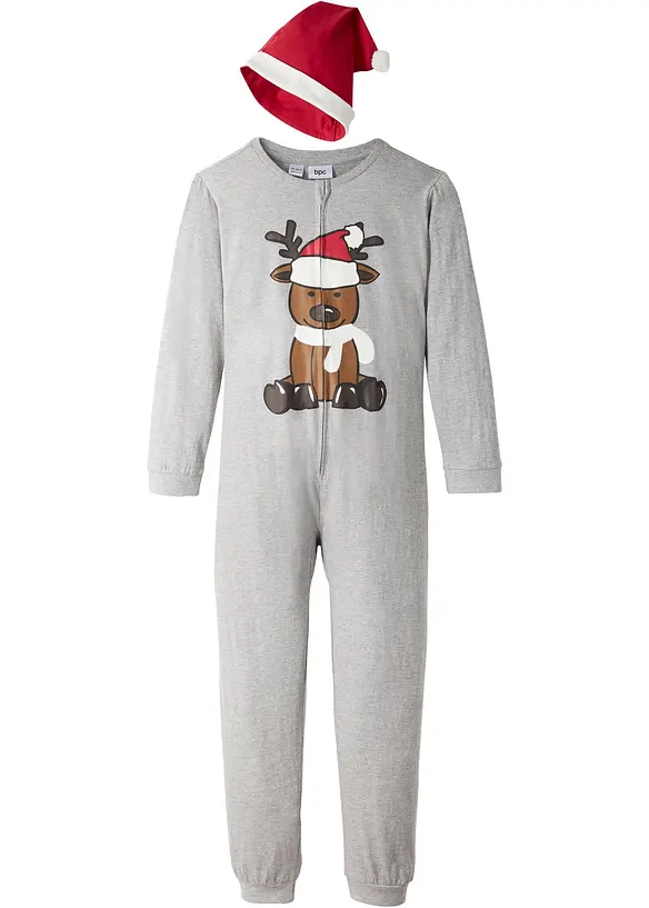 Combipyjama enfant + bonnet de Noël (ens. 2 pces.), bonprix