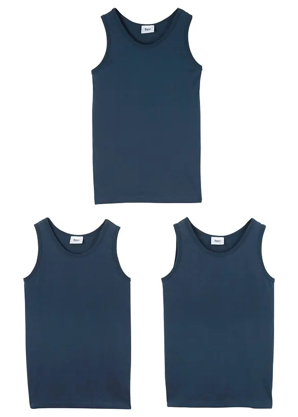 Lot de 3 débardeurs avec coton doux, bonprix