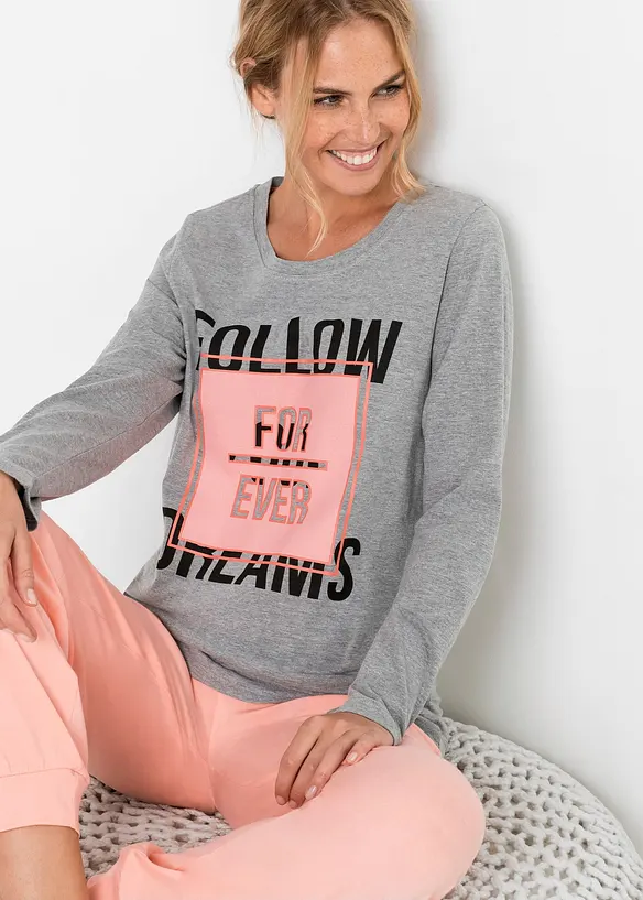 Pyjama mit Bio-Baumwolle, bonprix