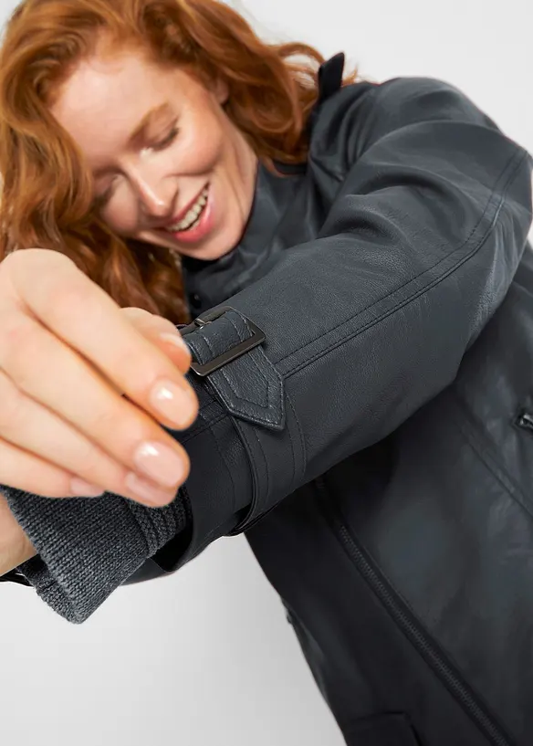 Lederimitat Biker-Jacke mit Rei&szlig;verschl&uuml;ssen, bonprix