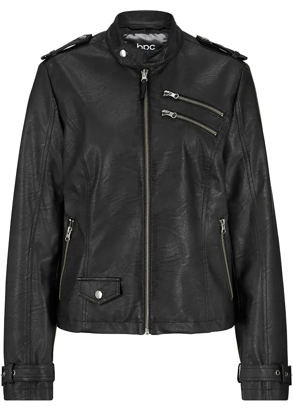 Lederimitat Biker-Jacke mit Rei&szlig;verschl&uuml;ssen, bonprix