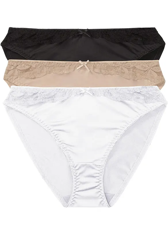 Slip mit Spitze (3er Pack), bonprix
