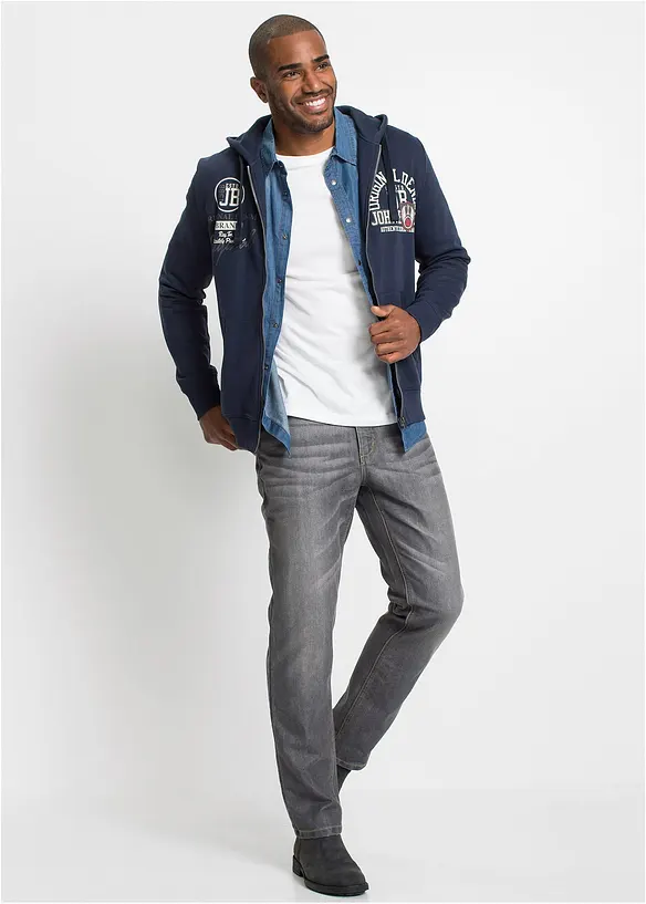 Jeanshemd aus reiner Baumwolle in Slim Fit, Langarm, bonprix