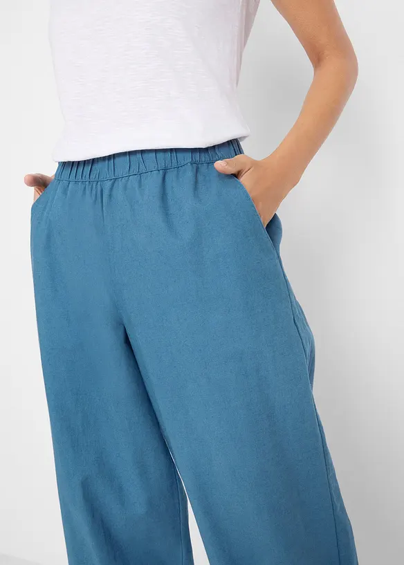 Pantalon 3/4 en léger lin mélangé, bonprix