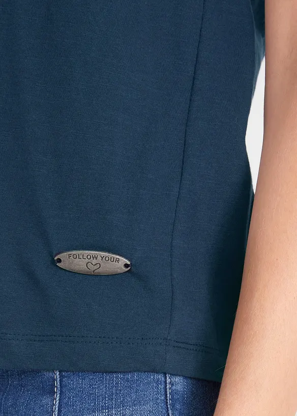 T-shirt coton avec manches papillon, bonprix