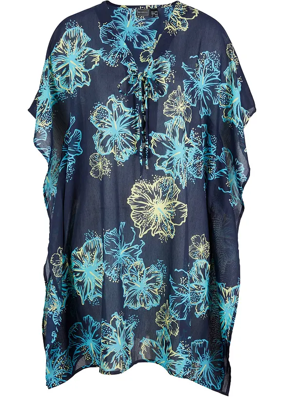 Transparente Strandtunika mit V-Ausschnitt, bonprix