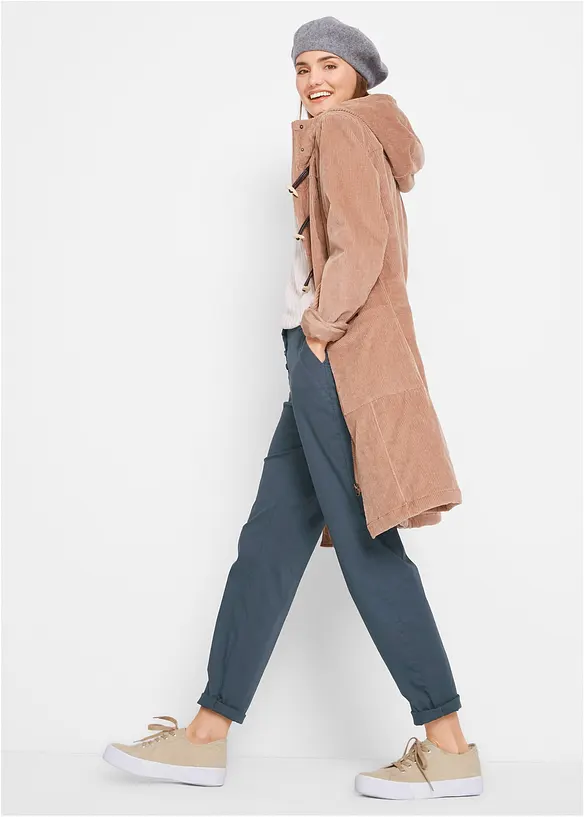 Gef&uuml;tterter Cord-Dufflecoat, bonprix