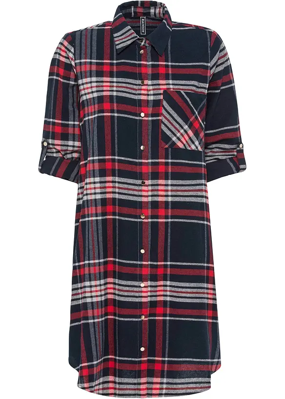 Hemdblusenkleid aus reiner Baumwolle, bonprix