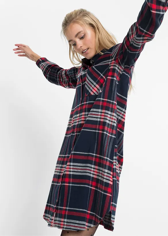 Hemdblusenkleid aus reiner Baumwolle, bonprix