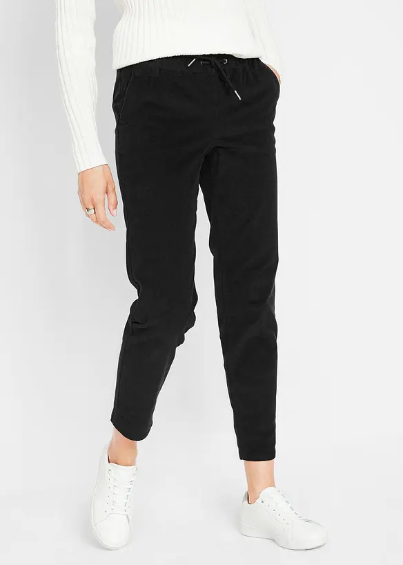 Pantalon en velours côtelé, taille élastiquée, bonprix