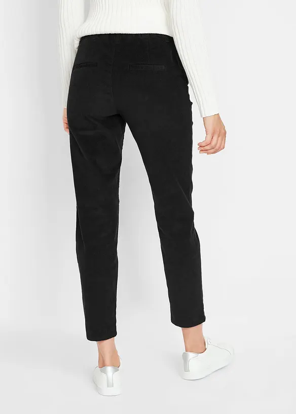 Pantalon en velours côtelé, taille élastiquée, bonprix