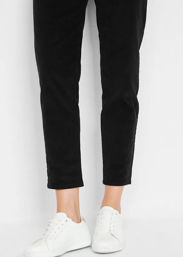 Pantalon en velours côtelé, taille élastiquée, bonprix