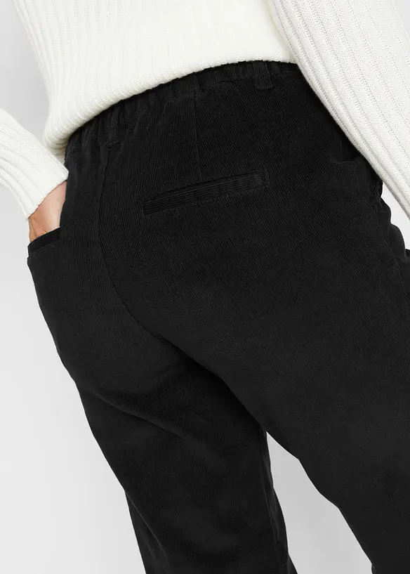 Pantalon en velours côtelé, taille élastiquée, bonprix