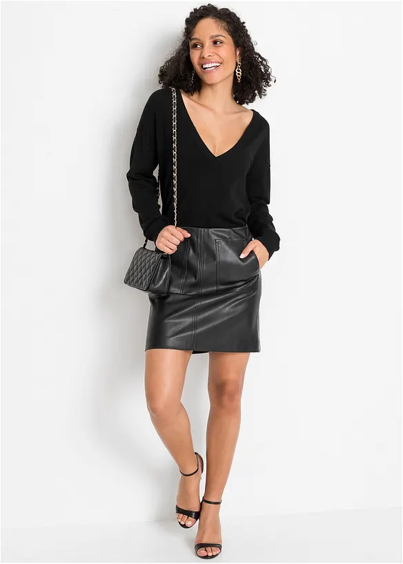 Pull oversize en viscose m&eacute;lang&eacute;e, bonprix