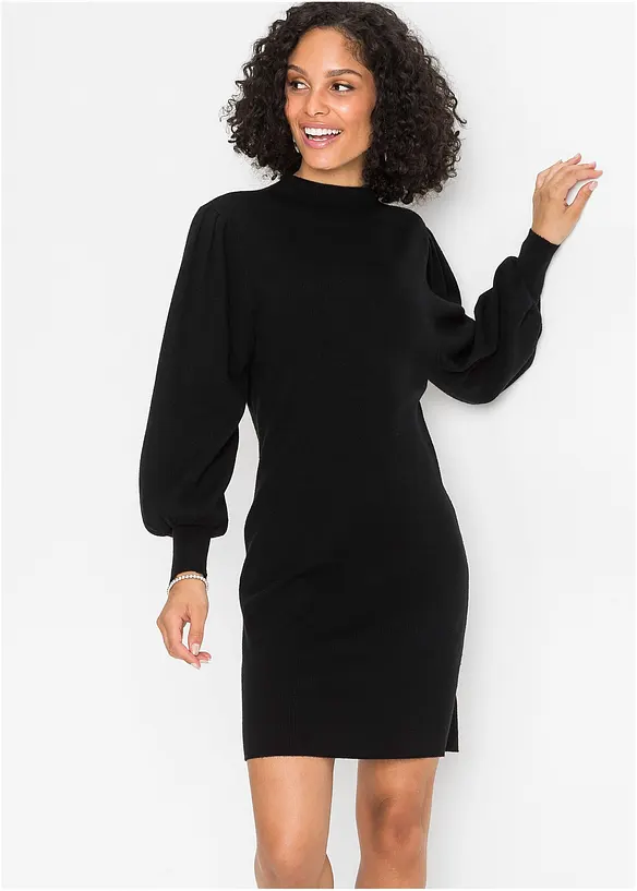 Strickkleid mit Ballon&auml;rmeln, bonprix