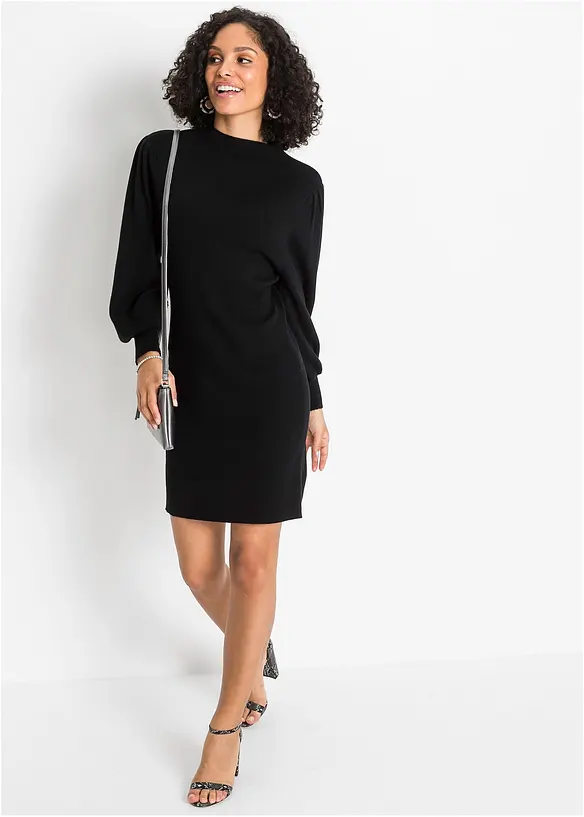 Strickkleid mit Ballon&auml;rmeln, bonprix