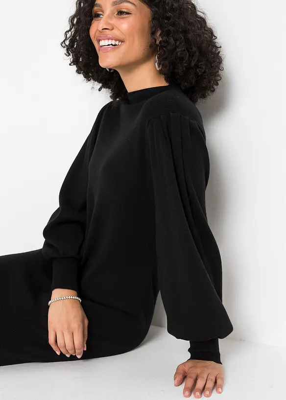 Strickkleid mit Ballon&auml;rmeln, bonprix