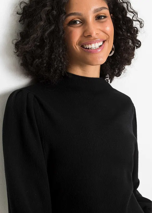 Strickkleid mit Ballon&auml;rmeln, bonprix