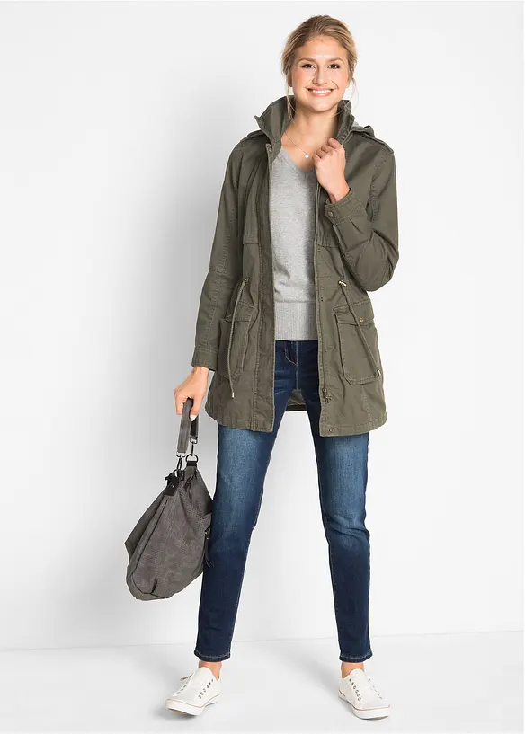 Baumwoll Parka mit Jerseyfutter, bonprix