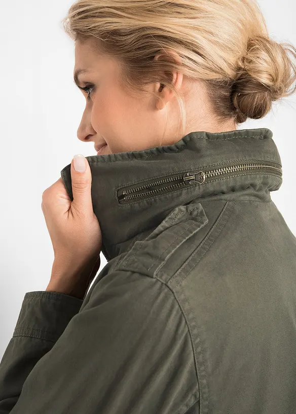 Baumwoll Parka mit Jerseyfutter, bonprix