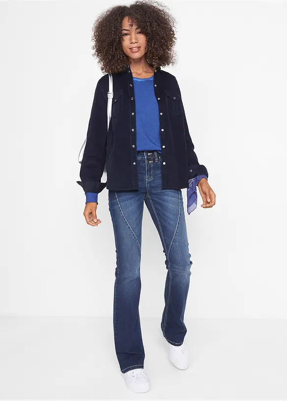 Jean bootcut taille mi-haute, extensible, bonprix