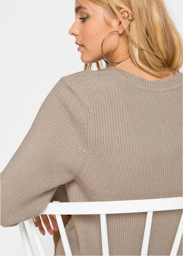 Pull long à boutons, bonprix