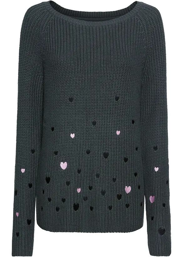 Pull avec cœurs, bonprix