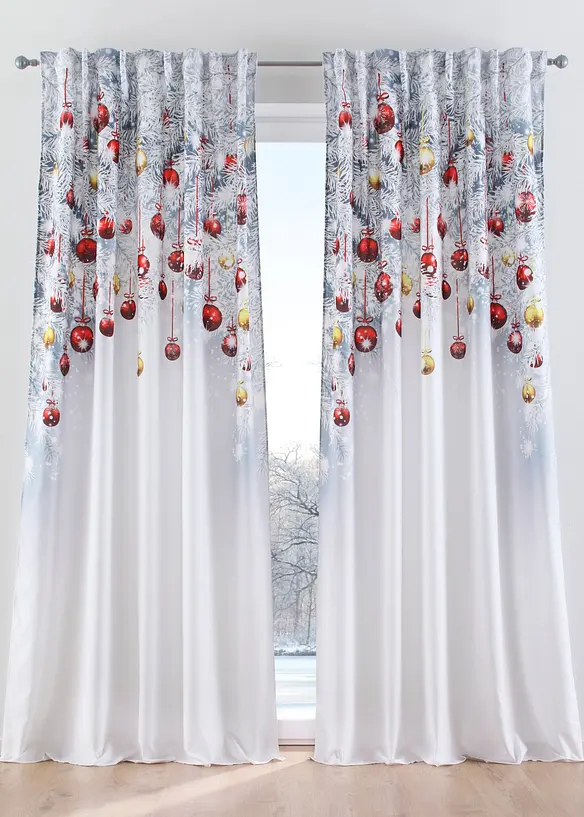 Vorhang mit weihnachtlichem Druck (1er Pack), bonprix