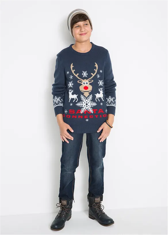 Feinstrickpullover mit Weihnachtsmotiv, bonprix