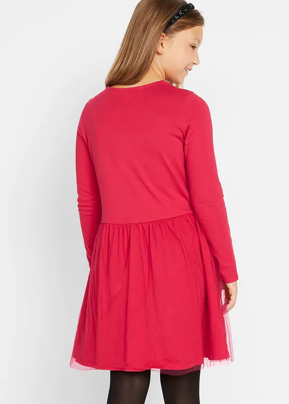 Jerseykleid mit Tüll, bonprix