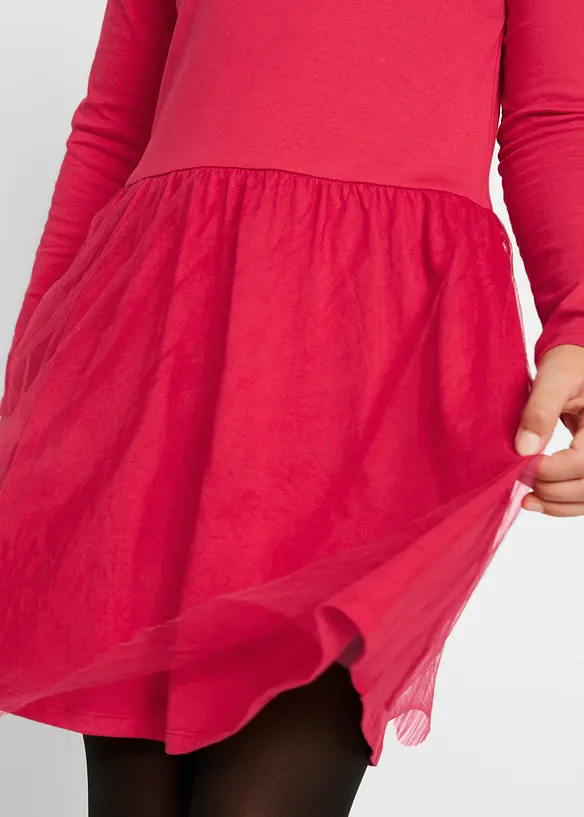 Jerseykleid mit Tüll, bonprix