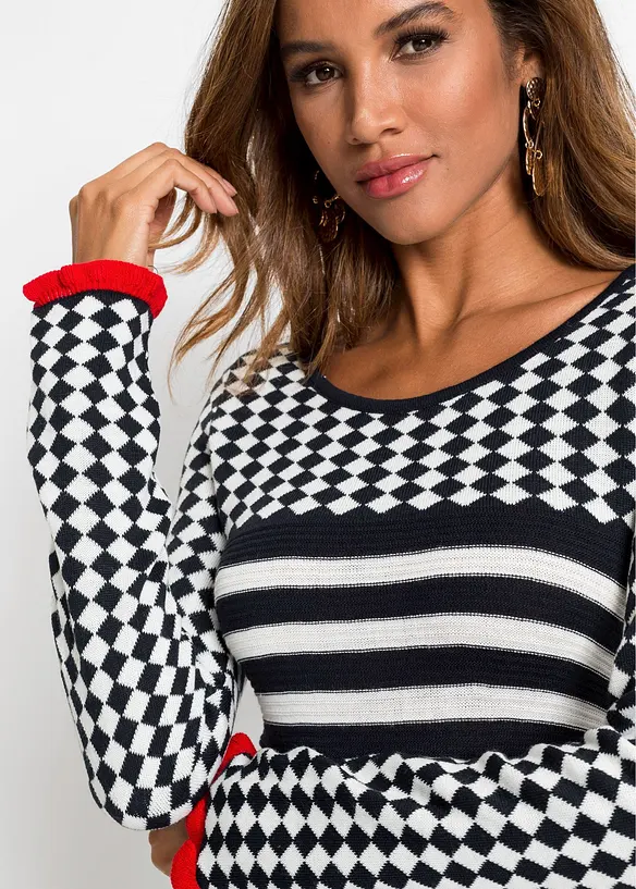 Strickkleid mit R&uuml;schen, BODYFLIRT boutique
