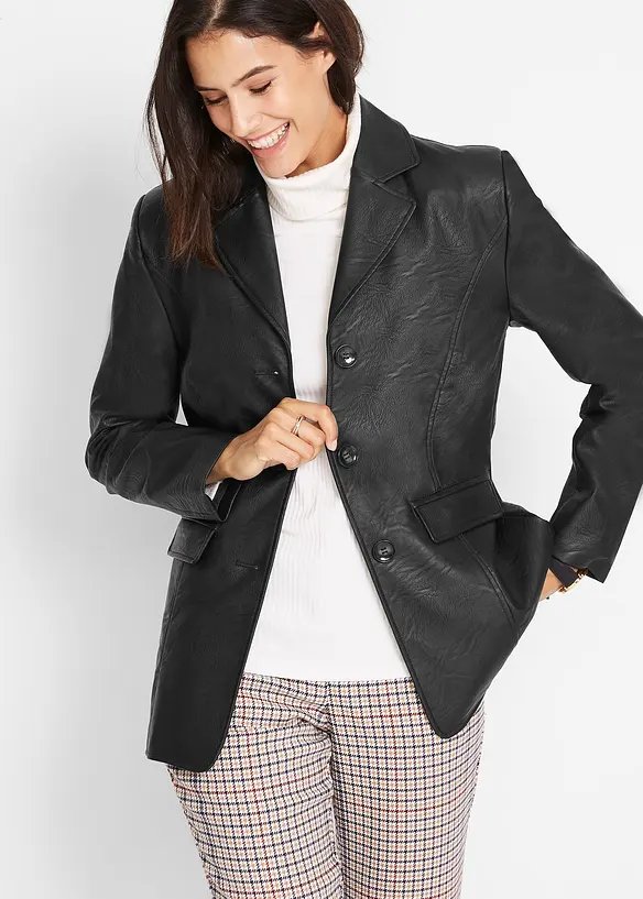 Blazer long enduit, bonprix