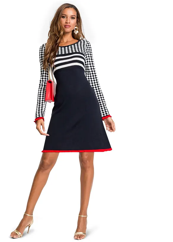 Strickkleid mit R&uuml;schen, BODYFLIRT boutique