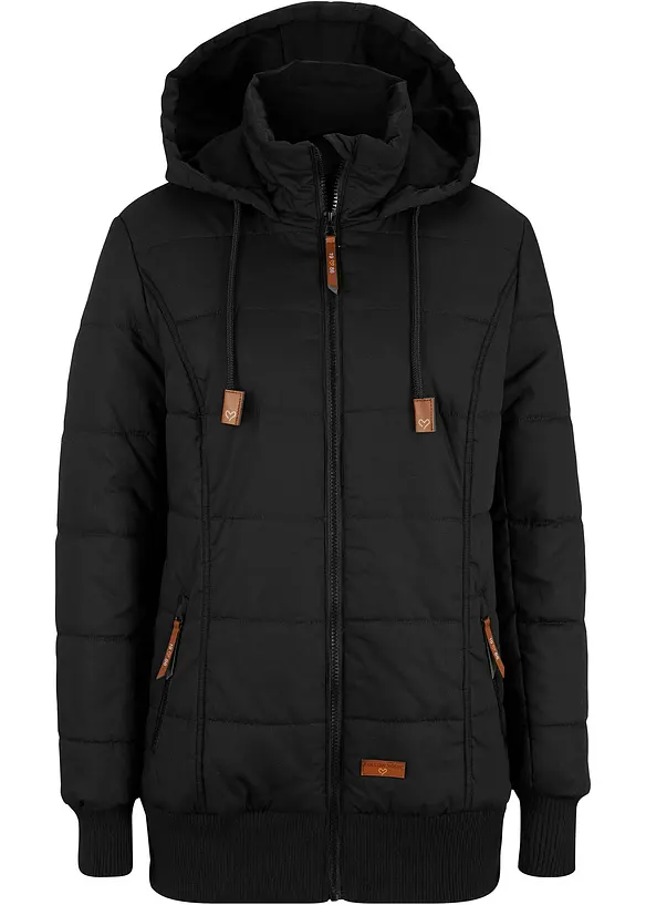Outdoorjacke mit Lederimitat-Details, bonprix