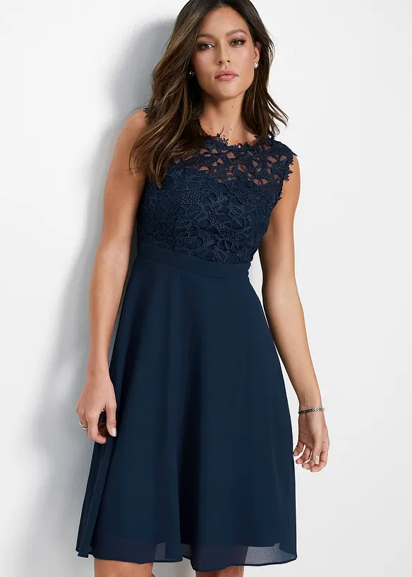 Minikleid mit Spitze, bonprix