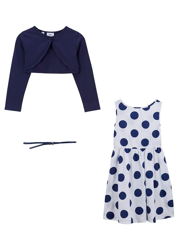 Robe + ceinture + boléro (ens. 3 pces), bonprix