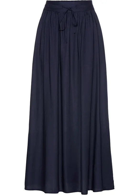 Jupe longue en viscose avec taille élastique et lien à nouer, bonprix