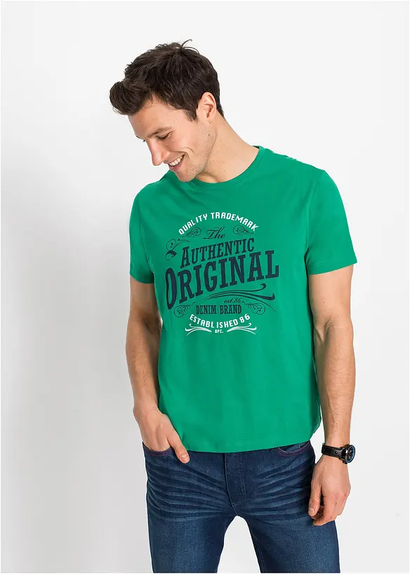 Lot de 2 T-shirts 100% coton, bonprix